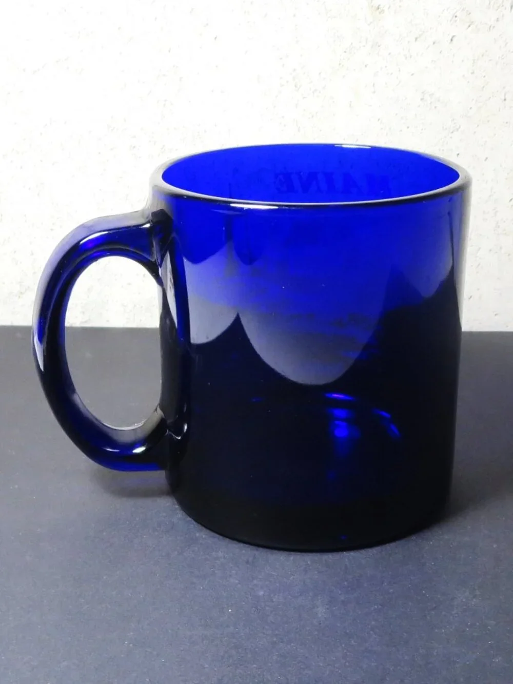 Blue Cobalt Glass Mug Nubble Light Cape Nedick Maine Souvenir Made USA
